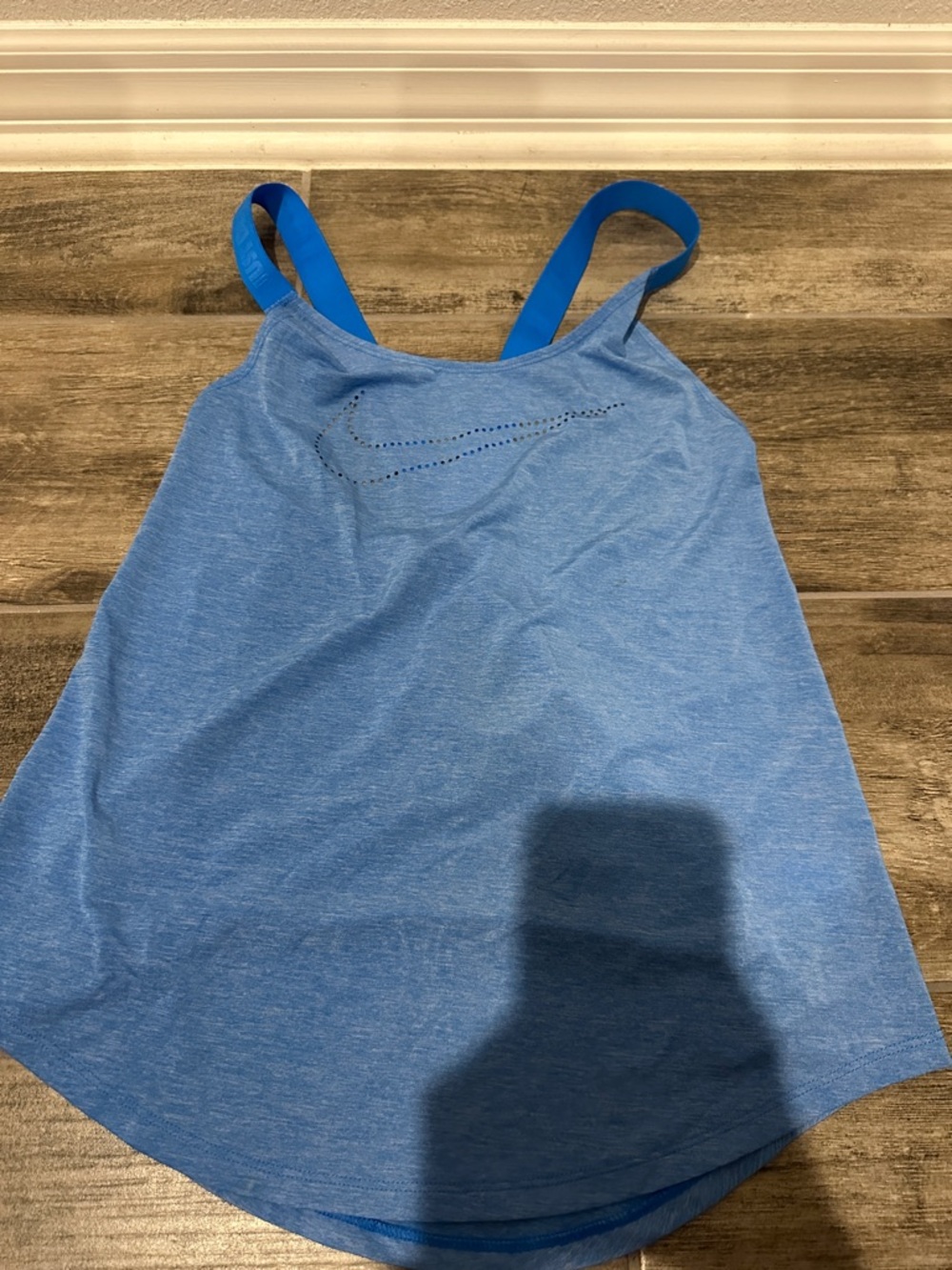 Nike Light Blue Perforated Swoosh Athletic Tank